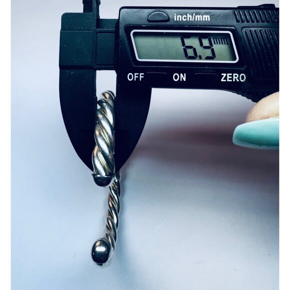 Estate 925 Sterling Silver Twisted Rope Cuff Bracelet Size 6.25” Heavy Solid - Picture 6 of 9